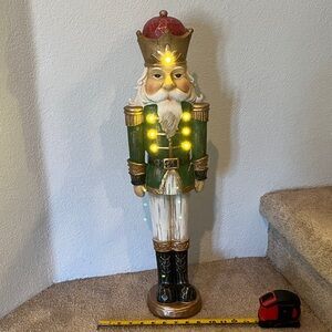 2’ Tall LITE Green and Gold Nutcracker Holiday Decor
